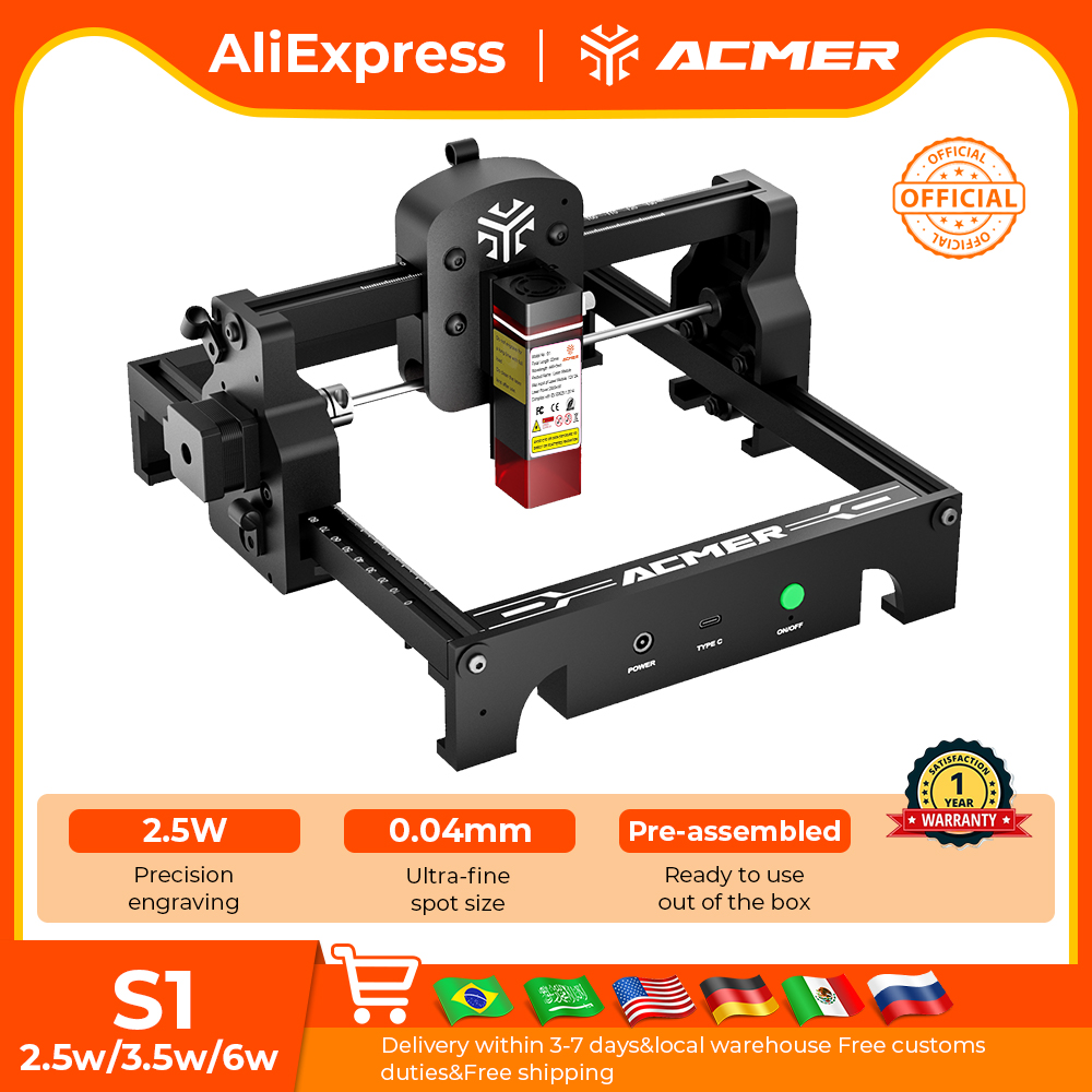 Industrial Laser Engraving Machine - ACMER S1 Mini Laser Engraving and