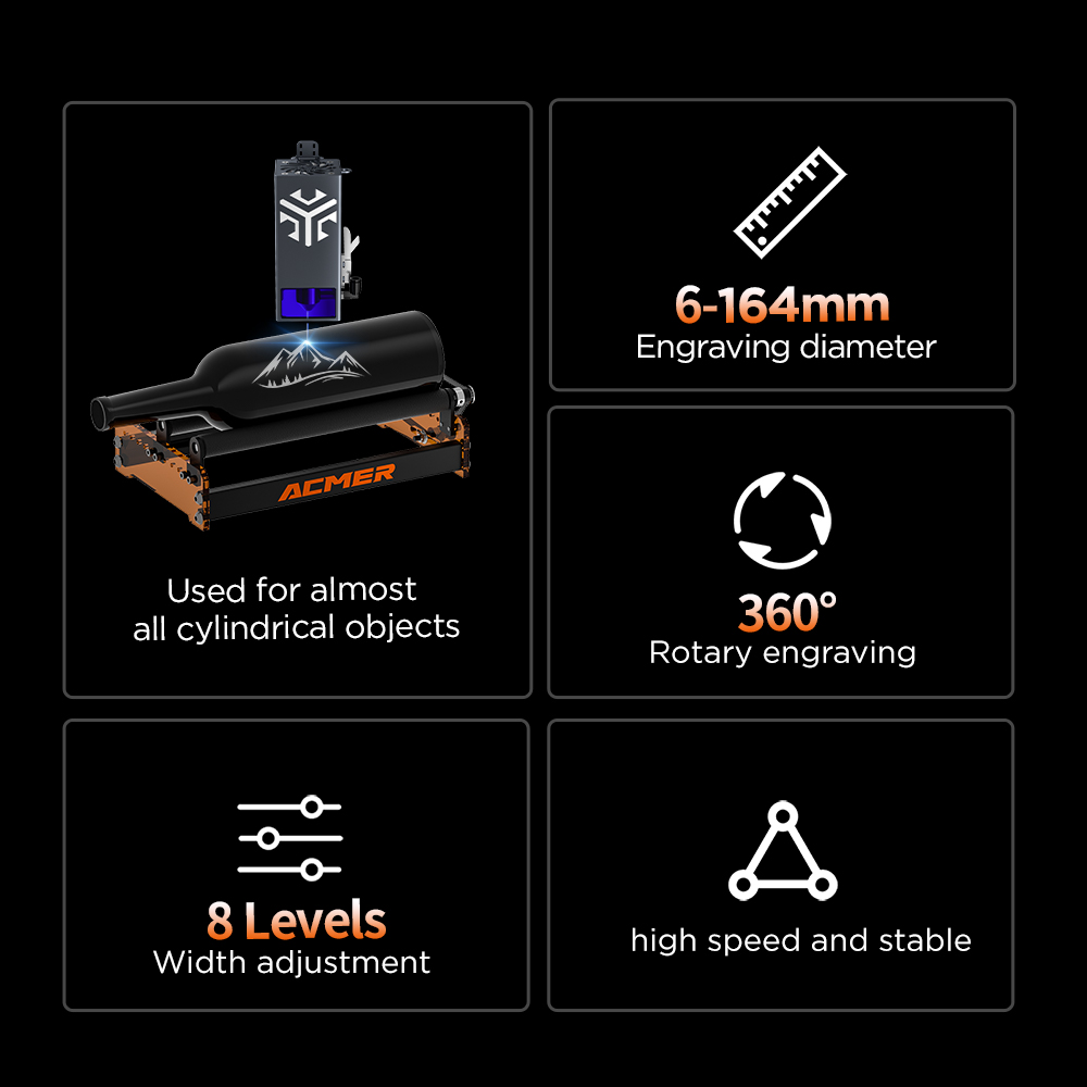 ACMER M3 Laser Rotary Roller 3 - огляд і ціна Industrial Laser Engraving Machine